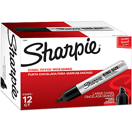 Sharpie King Size Permanent Markers Black Pack Of 12 - Office Depot